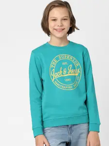 Jack & Jones Junior Boys Green Printed Sweatshirt