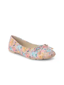 Liberty Women Pink Printed Ballerinas with Bows