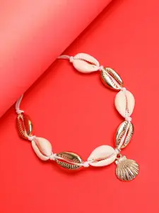 SOHI Gold-Plated Shell Anklet Cum Bracelet