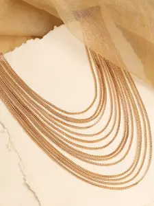 SOHI Rose Gold & Gold-Plated Layered Necklace