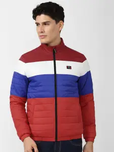 Van Heusen Sport Men Red & Blue Colourblocked Padded Jacket