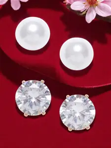 OOMPH Set of 2 Handcrafted Stud Earrings