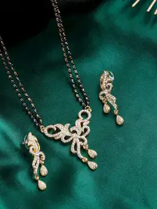 Estele Gold Plated Inventive Designer Mangalsutra Necklace Set