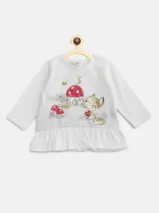 Chicco Girls Off White Printed T-shirt