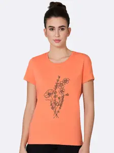 Van Heusen Quartz Linear Flower Front Print Round Neck Short Sleeves Lounge T-Shirt