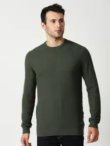 Pepe Jeans Men Green Cotton Pullover Sweater