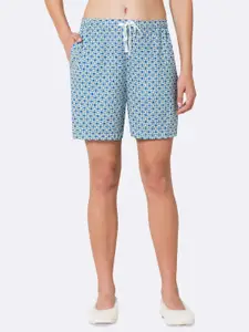 Van Heusen Women Cluster Tile Allover Print Functional Pocket Superior Drape Lounge Shorts