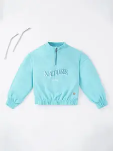 Ed-a-Mamma Girls Blue Printed Sweatshirt