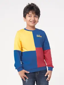 Ed-a-Mamma Boys Blue Colourblocked Sweatshirt