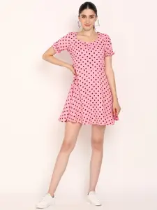 DODO & MOA Women Pink Crepe Dress