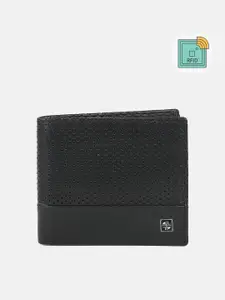 Carlton London Men Black Leather Two Fold Wallet