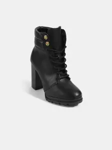 LEMON & PEPPER Women Black Solid Regular Boots