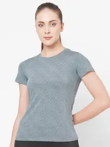 LAASA  SPORTS LAASA SPORTS Women Navy Blue Slim Fit T-shirt