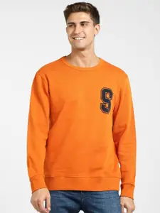 SELECTED Men Orange Solid Sweatshirt
