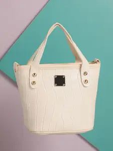 HAUTE SAUCE by  Campus Sutra HAUTE SAUCE by Campus Sutra White PU Structured Satchel