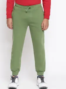 Lil Tomatoes Boys Olive Green Solid Joggers