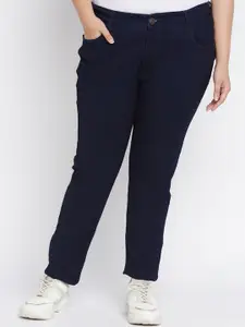 ZUSH Women Plus Size Blue Low Distress Stretchable Jeans