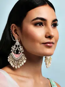 Rubans Women Gold-Toned Contemporary Chandbalis Earrings