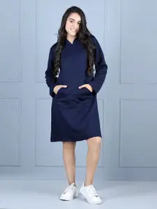 StyleStone Navy Blue Jacquard Sheath Dress