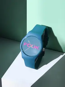FCUK Men Green Printed Dial & Green Straps Analogue Watch