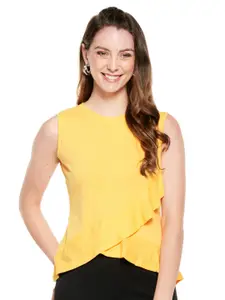 UNMADE Yellow Wrap Top
