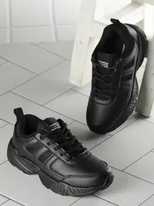 ABROS Boys Black Lace-Ups School Shoes
