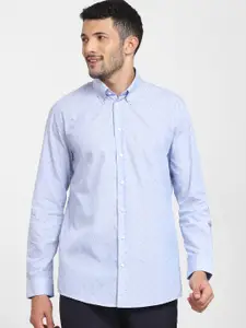 SELECTED Men Blue Slim Fit Printed Formal Shirt