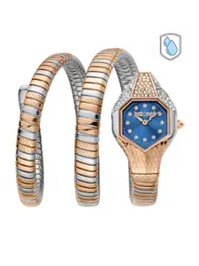 Just Cavalli Women Embellished Dial & Stainless Steel Around Straps Watch JC1L193M0065