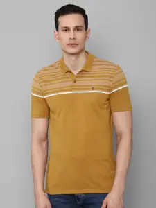 Louis Philippe Sport Men Yellow Polo Collar Slim Fit Pure Cotton T-shirt