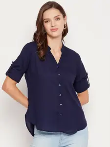 Ruhaans Women Blue Classic Casual Shirt