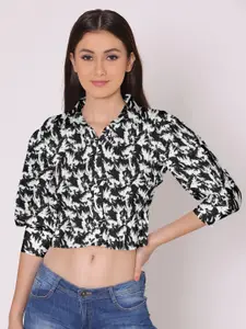 DressBerry Women Black Animal Printed Cotton Casual Shirt