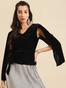 DODO & MOA Black Velvet Midi Dress