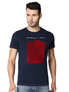 Pepe Jeans Men Blue Printed T-shirt