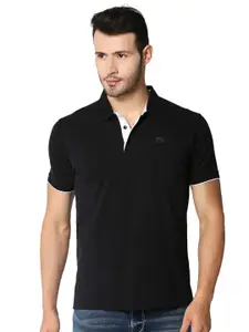 Pepe Jeans Men Black Cotton Polo Collar T-shirt