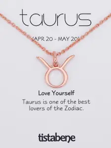 Tistabene Rose Gold-Plated Taurus Pendant With Chain