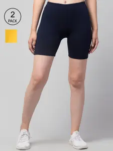 Apraa & Parma Women Navy Blue 2 Slim Fit Cycling Sports Shorts