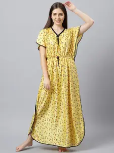 Bailey sells Yellow Printed Maxi Kaftan Nightdress