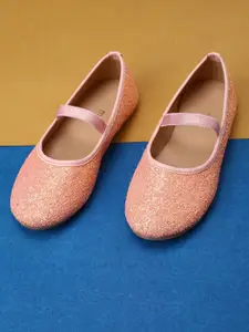 max Girls Peach-Coloured Embellished Ballerinas Flats