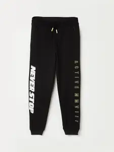Fame Forever by Lifestyle Boys Black Solid Pure Cotton Joggers