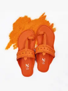 THE MADRAS TRUNK Women Braided Handcrafted Kolhapuri One Toe Flats