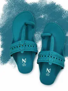 THE MADRAS TRUNK Women Braided Handcrafted Kolhapuri One Toe Flats