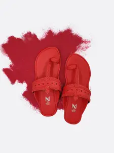 THE MADRAS TRUNK Women Braided Handcrafted One-Toe Kolhapuri Flats