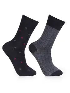 Bonjour Men Pack Of 2 Assorted Formal Calf-Length Socks