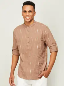 Melange by Lifestyle Men Brown Printed Cotton Casual Shirt