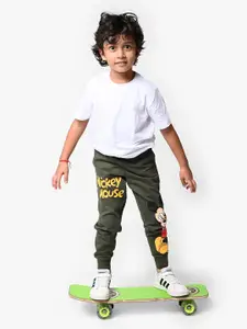 Nap Chief Boys Mickey Mouse Olive Green Joggers