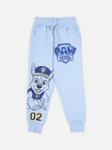 Nap Chief Boys Blue & Black Printed Relaxed-Fit Joggers