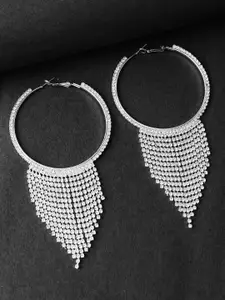 Kazo Silver-Plated Contemporary Hoop Earrings