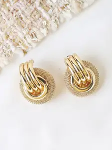 Kazo Women Gold-Plated Contemporary Studs Earrings