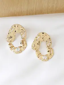 Kazo Gold-Plated Contemporary Studs Earrings