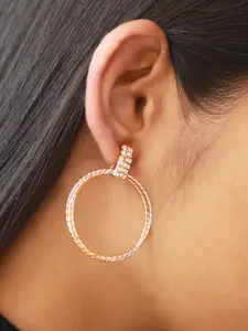 Ayesha Women Rhinestone Circular Drop Earrings